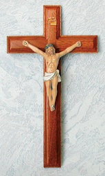 [17/425] 9in. Rosewood Crucifix with Pellegrini corpus