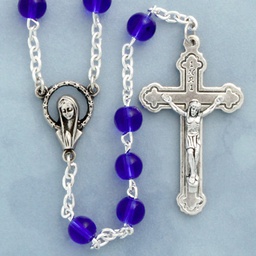 [967/BL] Rosary Glass Blue 6Mm Rnd