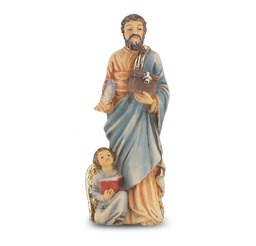 [HI-1735-500] 4" Cold Cast Resin Hand Painted Statue of St. Matthew