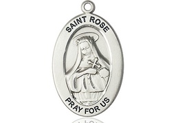 [11095SS] Sterling Silver Saint Rose of Lima Medal