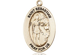 [11100GF] 14kt Gold Filled Saint Sebastian Medal