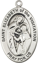 [11311SS] Sterling Silver Saint Elizabeth of the Visitation Medal