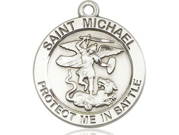 [1170SS] Sterling Silver Saint Michael Guardian Angel Medal