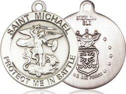 [1170SS1] Sterling Silver Saint Michael Air Force Medal