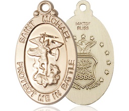 [1171GF1] 14kt Gold Filled Saint Michael Air Force Medal
