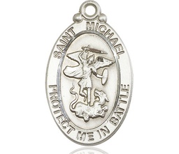 [1171SS] Sterling Silver Saint Michael Guardian Angel Medal