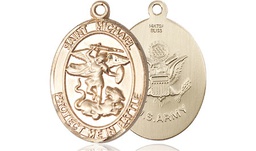 [1172GF2] 14kt Gold Filled Saint Michael Army Medal