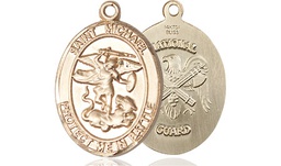 [1172GF5] 14kt Gold Filled Saint Michael National Guard Medal