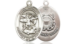 [1172SS3] Sterling Silver Saint Michael Coast Guard Medal