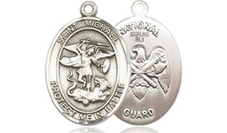 [1172SS5] Sterling Silver Saint Michael National Guard Medal