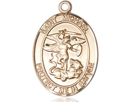 [1173GF] 14kt Gold Filled Saint Michael Guardian Angel Medal