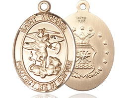 [1173GF1] 14kt Gold Filled Saint Michael Air Force Medal