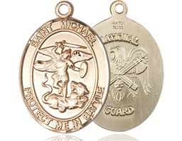 [1173GF5] 14kt Gold Filled Saint Michael National Guard Medal