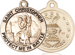 [1174GF1] 14kt Gold Filled Saint Christopher Air Force Medal