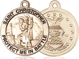 [1174GF1] 14kt Gold Filled Saint Christopher Air Force Medal