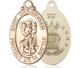 [1175GF1] 14kt Gold Filled Saint Christopher Air Force Medal