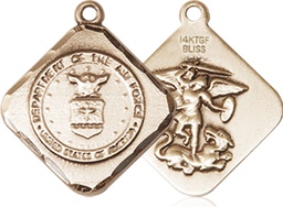 [1180GF1] 14kt Gold Filled Air Force Diamond Medal