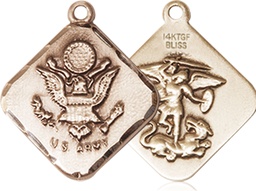 [1180GF2] 14kt Gold Filled Army Diamond Medal