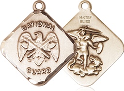 [1180GF5] 14kt Gold Filled National Guard Diamond Medal