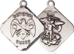 [1180SS5] Sterling Silver National Guard Diamond Medal