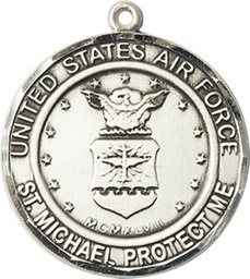 [1184SS1] Sterling Silver Air Force St Michael Medal
