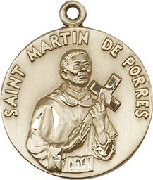 [1196GF] 14kt Gold Filled Saint Martin de Porres Medal