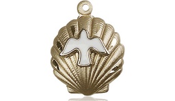 [1259GF] 14kt Gold Filled Shell / Holy Spirit Medal