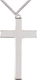 [1426SS/24SS] Sterling Silver Choir Cross Pendant on a 24 inch Sterling Silver Heavy Curb chain