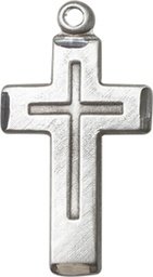 [1529SS] Sterling Silver Cross Medal