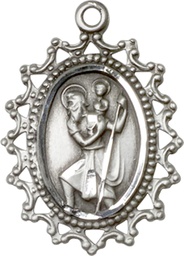 [1619CSS] Sterling Silver Saint Christopher Medal