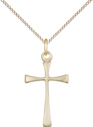 [1870GF/18GF] 14kt Gold Filled Maltese Cross Pendant on a 18 inch Gold Filled Light Curb chain