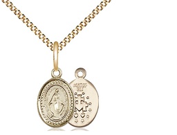 [0700GF/18G] 14kt Gold Filled Miraculous Pendant on a 18 inch Gold Plate Light Curb chain