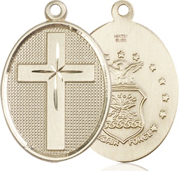 [0783GF1] 14kt Gold Filled Cross Air Force Medal