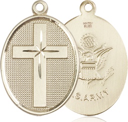 [0783GF2] 14kt Gold Filled Cross Army Medal