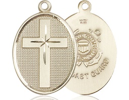 [0783GF3] 14kt Gold Filled Cross Coast Guard Medal