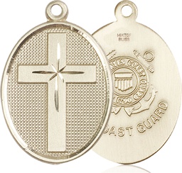 [0783GF3] 14kt Gold Filled Cross Coast Guard Medal