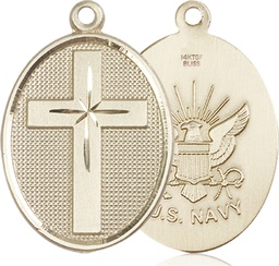 [0783GF6] 14kt Gold Filled Cross Navy Medal