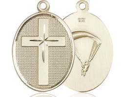 [0783GF7] 14kt Gold Filled Cross Paratrooper Medal