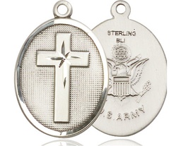 [0783SS2] Sterling Silver Cross Army Medal