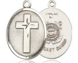 [0783SS3] Sterling Silver Cross Coast Guard Medal
