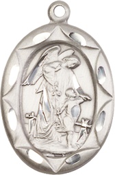 [0801ESS] Sterling Silver Guardian Angel Medal