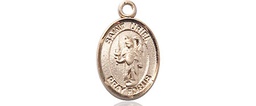 [9378KT] 14kt Gold Saint Uriel the Archangel Medal