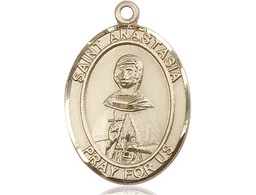 [7213KT] 14kt Gold Saint Anastasia Medal