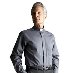 Clergyman Shirt With Long Sleeves In Cotton Blend