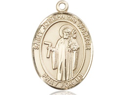 [7220KT] 14kt Gold Saint Joseph the Worker Medal