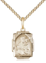 [0804KGF/18G] 14kt Gold Filled Saint Joseph Pendant on a 18 inch Gold Plate Light Curb chain