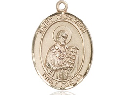 [7257KT] 14kt Gold Saint Christian Demosthenes Medal