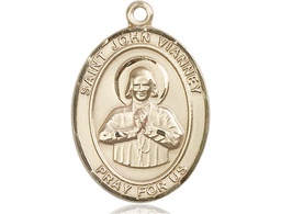 [7282KT] 14kt Gold Saint John Vianney Medal