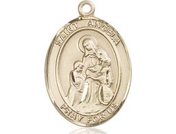 [7284KT] 14kt Gold Saint Angela Merici Medal