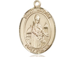 [7285KT] 14kt Gold Saint Walter of Pontnoise Medal